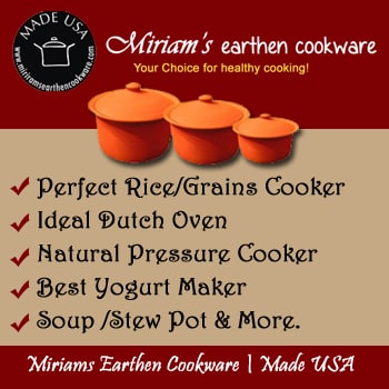 Miriam's Earthen Cookware clay pots - perfect for rice, grains, yogurt, soups, stews and more